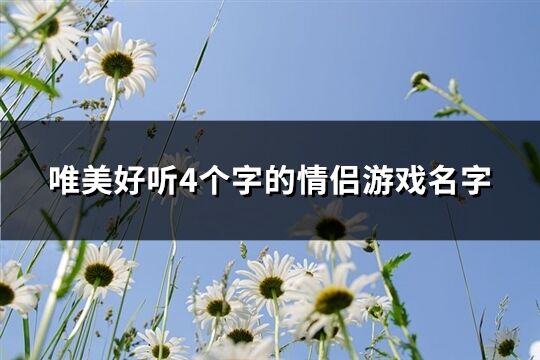 唯美好听4个字的情侣游戏名字(257个)