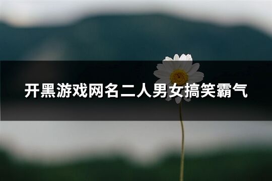 开黑游戏网名二人男女搞笑霸气(优选197个)