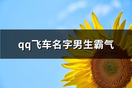 qq飞车名字男生霸气(优选140个)