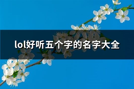 lol好听五个字的名字大全(共636个)