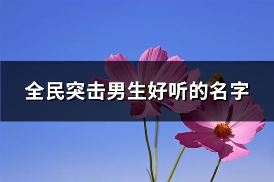 全民突击男生好听的名字(优选250个)