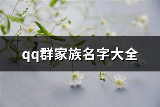 qq群家族名字大全(366个)