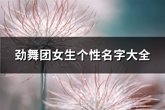 劲舞团女生个性名字大全(优选115个)