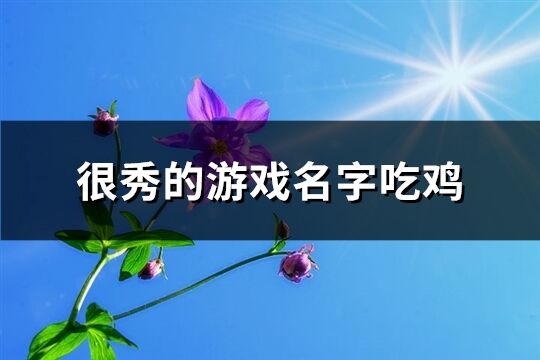 很秀的游戏名字吃鸡(317个)