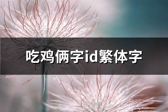 吃鸡俩字id繁体字(精选444个)