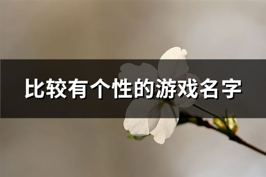 比较有个性的游戏名字(精选326个)