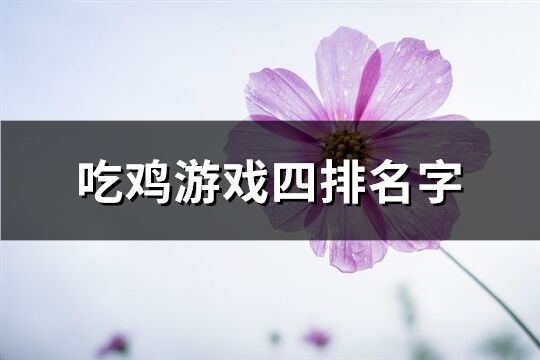 吃鸡游戏四排名字(精选71个)