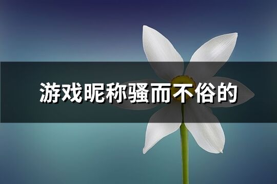 游戏昵称骚而不俗的(优选138个)