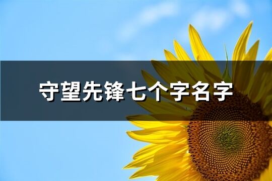 守望先锋七个字名字(共120个)