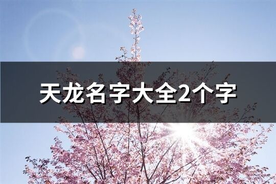 天龙名字大全2个字(精选773个)