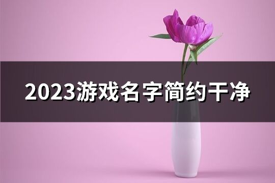 2023游戏名字简约干净(共270个)