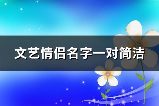 文艺情侣名字一对简洁(精选144个)