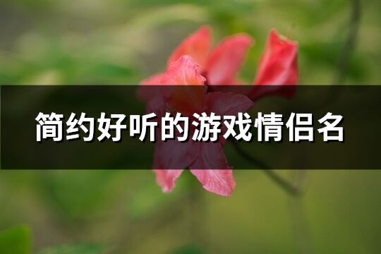 简约好听的游戏情侣名(优选249个)