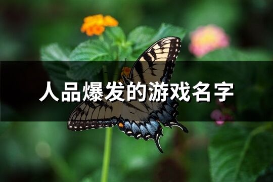 人品爆发的游戏名字(优选174个)