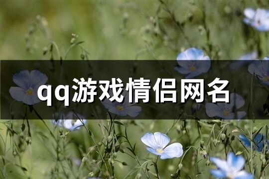 qq游戏情侣网名(精选88个)