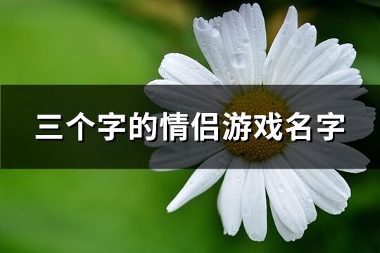 三个字的情侣游戏名字(205个)