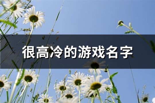 很高冷的游戏名字(共386个)