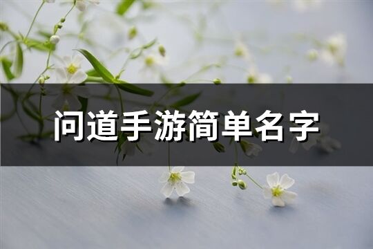 问道手游简单名字(精选275个)