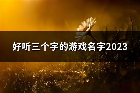 好听三个字的游戏名字2023(优选59个)