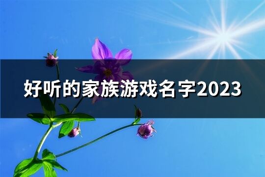 好听的家族游戏名字2023(共57个)