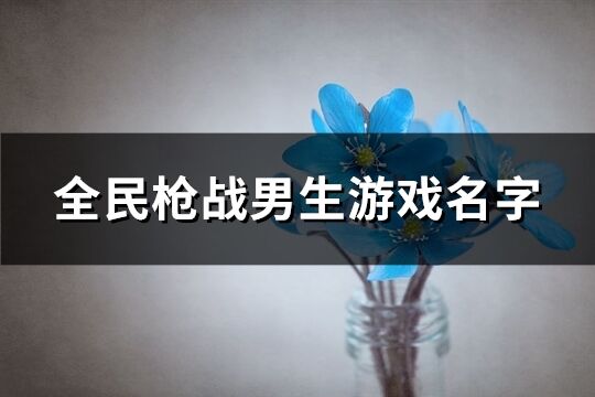 全民枪战男生游戏名字(共259个)