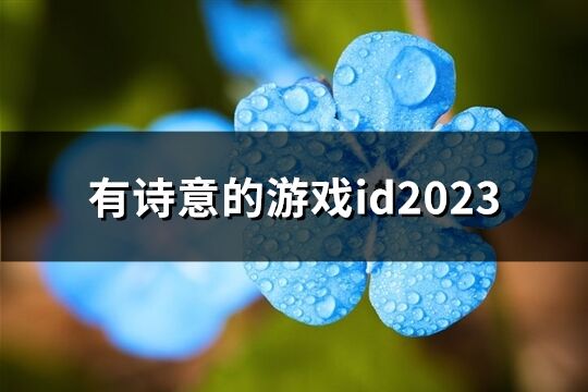 有诗意的游戏id2023(153个)