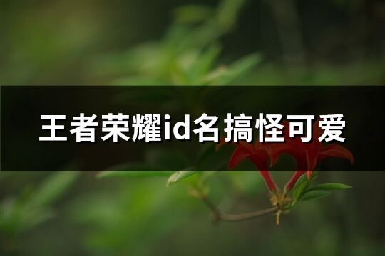 王者荣耀id名搞怪可爱(优选71个)