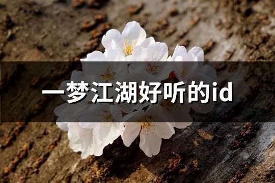 一梦江湖好听的id(精选148个)