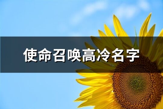 使命召唤高冷名字(精选213个)