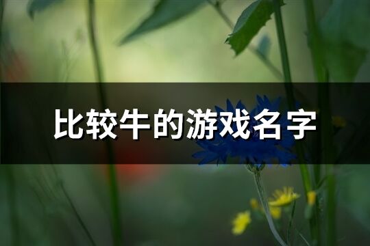 比较牛的游戏名字(共572个)