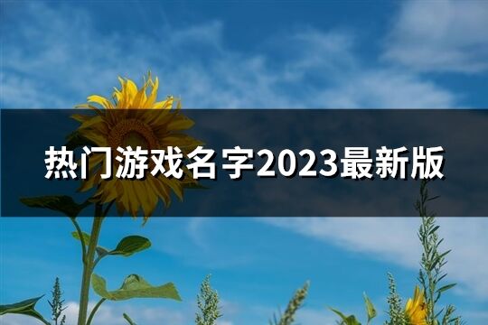 热门游戏名字2023最新版(969个)