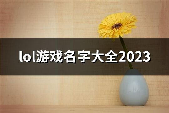 lol游戏名字大全2023(406个)