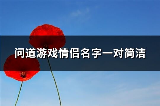 问道游戏情侣名字一对简洁(共109个)