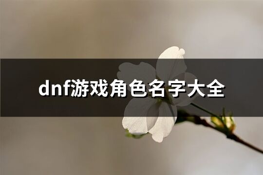 dnf游戏角色名字大全(优选582个)