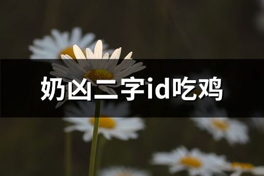 奶凶二字id吃鸡(精选127个)