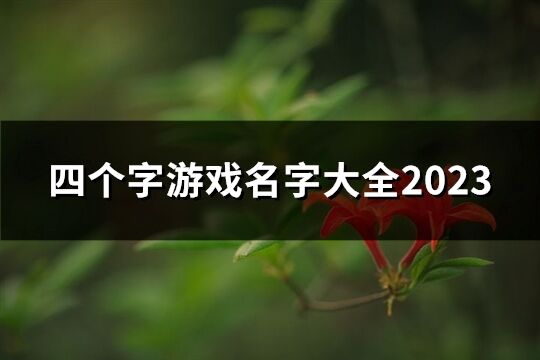 四个字游戏名字大全2023(优选67个)