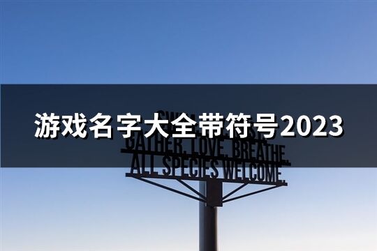 游戏名字大全带符号2023(精选51个)