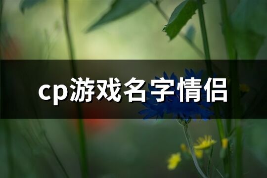 cp游戏名字情侣(共65个)