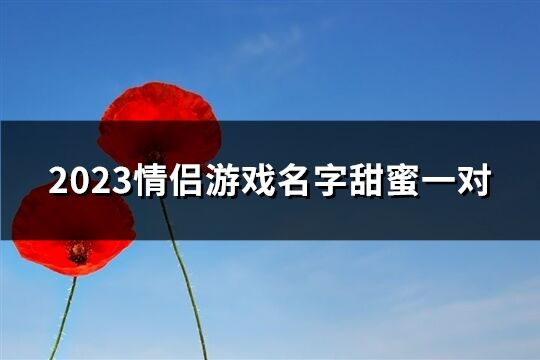 2023情侣游戏名字甜蜜一对(优选383个)