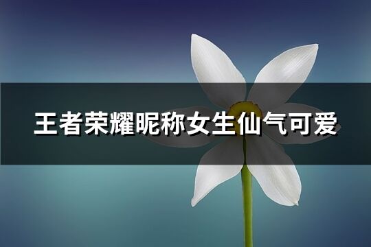 王者荣耀昵称女生仙气可爱(优选255个)