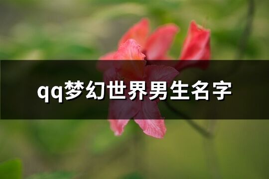 qq梦幻世界男生名字(优选129个)