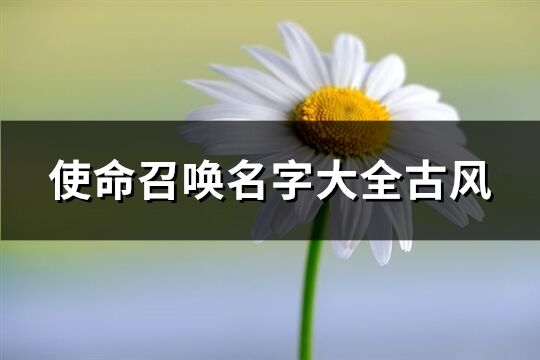 使命召唤名字大全古风(共551个)