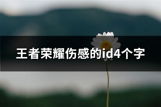 王者荣耀伤感的id4个字(优选552个)