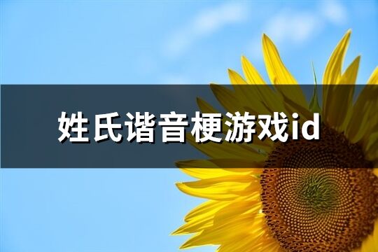 姓氏谐音梗游戏id(优选158个)