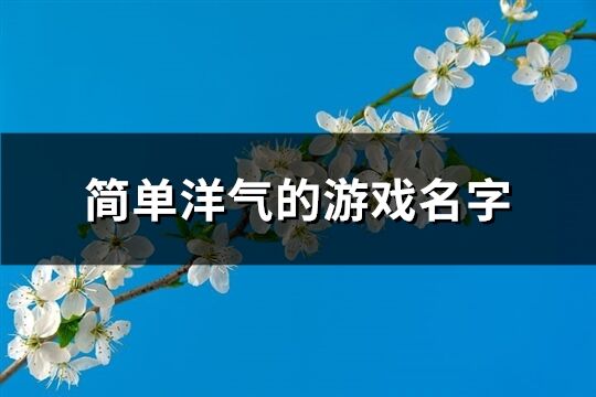 简单洋气的游戏名字(优选254个)