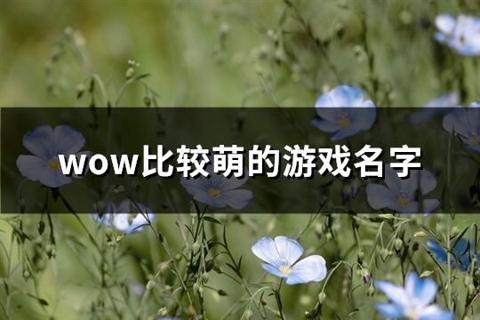 wow比较萌的游戏名字(优选179个)