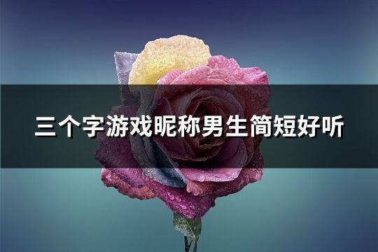 三个字游戏昵称男生简短好听(共309个)