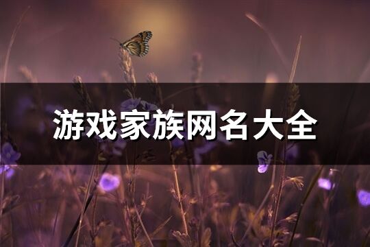 游戏家族网名大全(优选349个)