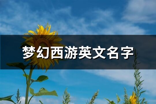 梦幻西游英文名字(优选60个)