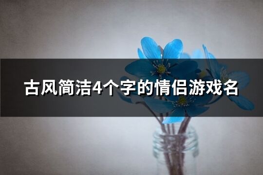 古风简洁4个字的情侣游戏名(206个)